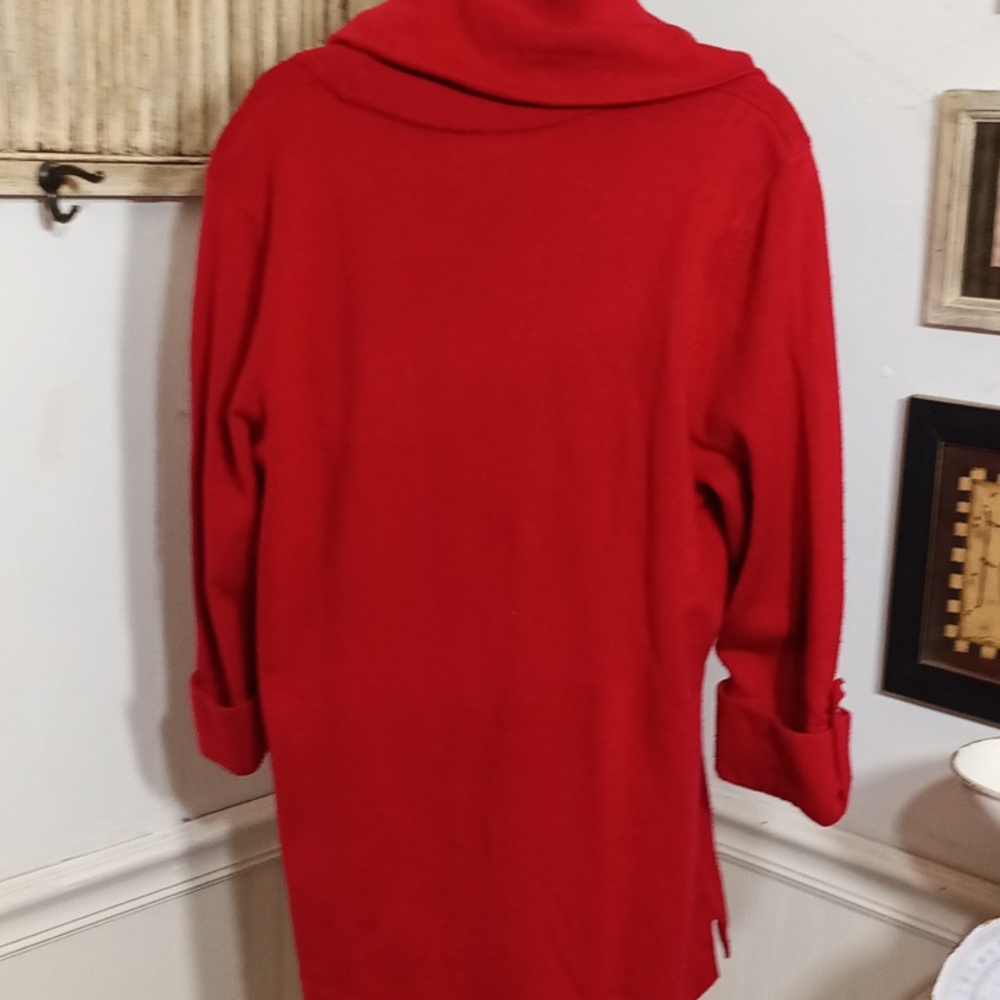 🟢12oz (123) J M collection cropped sleeve turtle neck sweater - Picture 5 of 6